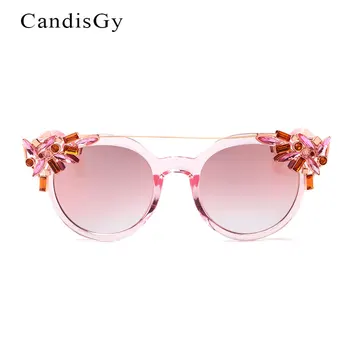 YA65 de Înaltă calitate de Flori Petrecere Vintage ochelari de Soare pentru Femei Ochelari de Soare Oglindă, Ochi de Pisica UV400