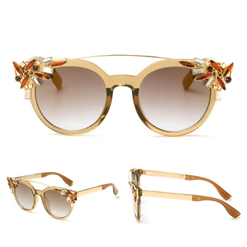 YA65 de Înaltă calitate de Flori Petrecere Vintage ochelari de Soare pentru Femei Ochelari de Soare Oglindă, Ochi de Pisica UV400