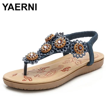 YAERNI Fierbinte de vânzare pantofi de vara pentru femeie de agrement simple, confortabile nou sosiți femei Flori de Romi sandale stil etnic restabilirea pantofi