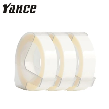 Yance 3pcs alb 6MM 9MM 12MM Relief 3D Banda pentru Embosare Dymo Label Maker PVC etichete Dymo Banda pentru Motex E101