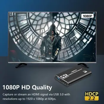 Y&H 4K Joc Carduri de Captura,compatibil HDMI pentru USB3.0 Audio-Video Grabber HD 1080P 60HZ Live Streaming Joc Dispozitiv de înregistrare