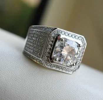 Yanleyu Spumante Plin de Cristal de Zirconiu CZ Inele de Nuntă pentru Bărbați Solid Argint 925 Inel de Logodna Bijuterii Vintage PR112