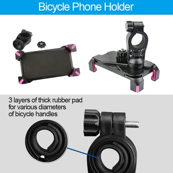 YASOKO Biciclete Suport Stand Pentru Telefon Mobil 360 Rotativ Reglabil Bike Mount Biciclete Suport Pentru iPhone Samsung GPS