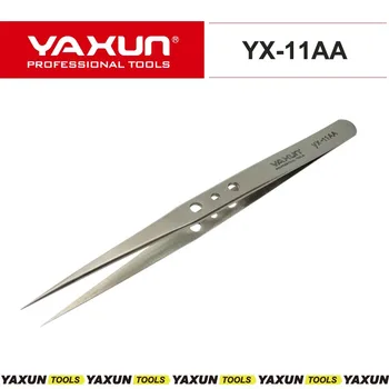 YAXUN YX-11AA Vârful Fin Direct din Inox Penseta,Non-alunecare, Anti-magnetice de Precizie, Penseta Profesionala Mobil, instrumentul de reparare