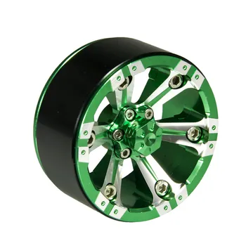 YEAHRUN 4BUC 1.9 inch Negru Verde Aluminiu Jante Beadlock Set pentru Axial SCX10 D90 1/10 RC Crawler #47