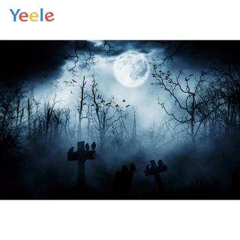 Yeele Photozone Photocall Pentru Petrecerea De Halloween Mormânt Pădure De Noapte Fundaluri De Fotografie, Fotografice Fundaluri Pentru Studio Foto