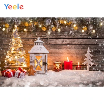 Yeele Pom de Crăciun cu Zăpadă Lampa de Cadouri din Lemn de Bord Photocall Copilul Fotografie Fundaluri Fundaluri Fotografice pentru Fotografia de Studio