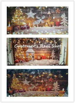 Yeele Pom de Crăciun cu Zăpadă Lampa de Cadouri din Lemn de Bord Photocall Copilul Fotografie Fundaluri Fundaluri Fotografice pentru Fotografia de Studio