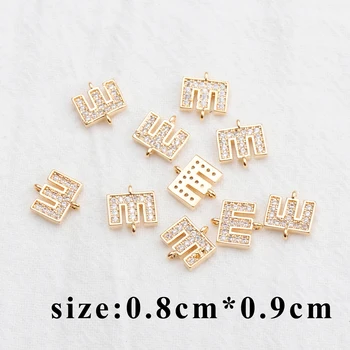 YEGUI M801,accesorii bijuterii,placat cu aur de 18k,cu 0,3 microni,diy zircon pandantive,litera a alfabetului,diy cercei,10buc/lot