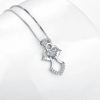 YFN Real Argint 925 Colier de Cristal Cubic Zirconia Înger Gol Afară Pandantive Coliere Moda Bijuterii Cadouri Pentru Femei