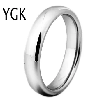 YGK Bijuterii 4mm Culoare Argintie Carbură de Tungsten Inel pentru Femei Barbati Nunta Trupa Inel de Argint