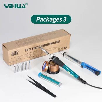 YIHUA 947-III 60W Electric Kit de Lipit Temperatura Reglabila ciocan de Lipit 5pcs Lipire Sfaturi Rework Arma de Sudare Tool Box