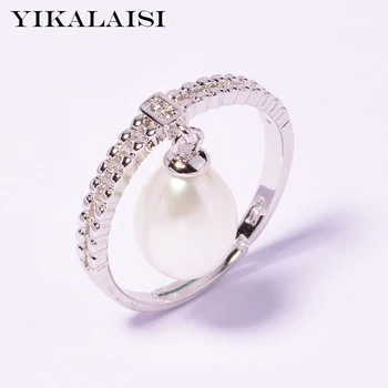 YIKALAISI 925 de bijuterii de Argint Pentru Femei 2019 bijuterii fine natural de apă dulce pearl bijuterii Inel de Nunta 8-9mm cadou