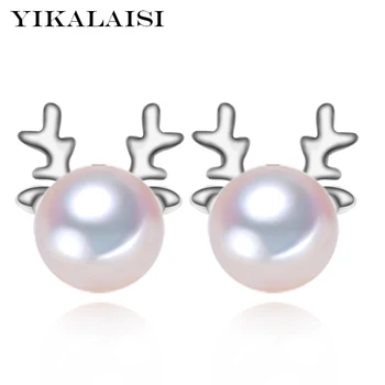 YIKALAISI 925 de Bijuterii de Argint Pentru Femei de Moda Noua Elan perla Cercei Stud Natural de apă Dulce Pearl bijuterii