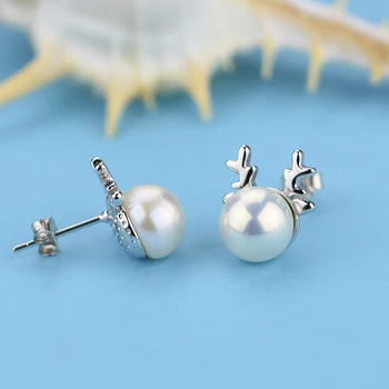 YIKALAISI 925 de Bijuterii de Argint Pentru Femei de Moda Noua Elan perla Cercei Stud Natural de apă Dulce Pearl bijuterii
