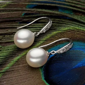 YIKALAISI 925 sterling bijuterii Argint bijuterii Perla Cercei Perle Pentru Femei Picătură de Apă de apă Dulce Pearl Cercei de Nunta