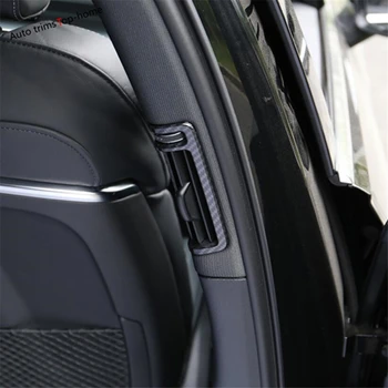 Yimaautotrims Pilon B Aer Condiționat Priza de Aerisire Trim 2 Buc ABS Pentru Audi A6 C8 2019 - 2021 Mat Aspect Fibra de Carbon