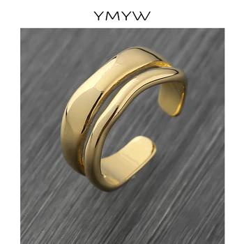 YMYW Inel pentru Femei de Aur Cupru Deschide Geometrică Neregulată Inel de Metal 2020 Farmec coreea Temperament Reglabil Degetul Bijuterii