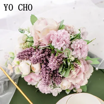 YO CHO a Crescut de Mătase Artificială Flori pentru Decoratiuni Nunta Fals Flores Buchet Roz Accesorii de Petrecere Masă Decor Flori