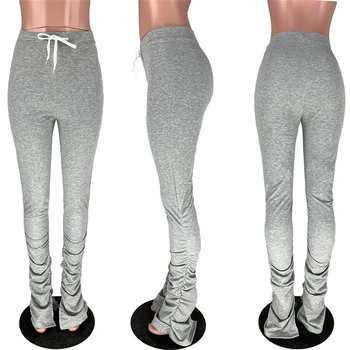 Yoga Colanti Femei pantaloni de Trening stivuite jambiere Doamnelor Jogging Cutat Talie Mare Pantaloni Split Bell Jos Pantalonii de sex Feminin 2020