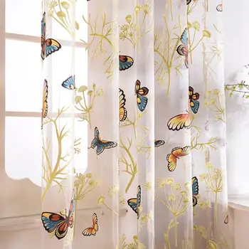 YokiSTG Fluture Colorat Tul pe Windows Voile Pur Perdele pentru Living Bucatarie Dormitor Fereastra de Screening Draperii