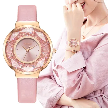 YOLAKO Femei Brand din Piele Mișcare Ceas cu Diamante de Lux Doamnelor Cuarț Stras Ceasuri Ceas Reloj Mujer Relogio Feminino