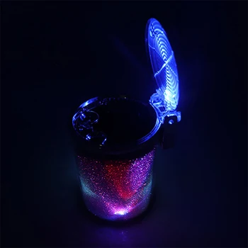 YOLU Masina scrumiera cu LED-uri lumina de țigară, trabuc scrumiera recipient scrumiera sticla de gaz fum ceașcă titularul de stocare cupa