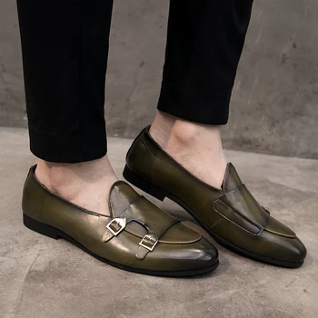 Yomior Split Din Piele Subliniat Toe Nou Design Bărbați Pantofi Rochie Formale De Afaceri Slip-On Mocasini Apartamente Club De Petrecere Nunta Oxfords