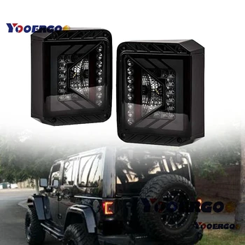 YOOERGOO Rival Serie LED Lumini spate pentru Jeep Wrangler JK JKU perioada 2007-2018 w/Lentile de Fum Stopurile de Frână