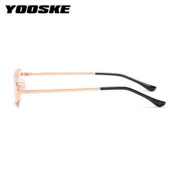 YOOSKE Compact Portabil Ochelari de Citit Bărbați Femei Mici de Metal Dreptunghi Ochelari de Aliaj Hipermetropie Ochelari de vedere Cu carcasa din Plastic