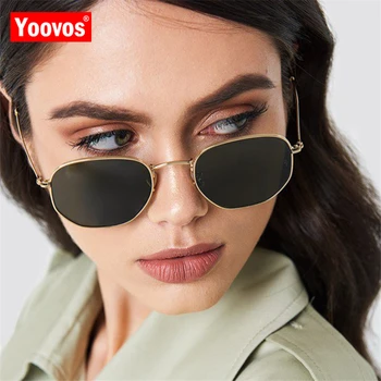 Yoovos 2021 Aliaj De Ochelari De Soare Pentru Femei Vintage De Designer De Brand Oglindă Ochelari De Soare Clasic Feminin De Conducere Ochelari De Metal Oculos De Sol