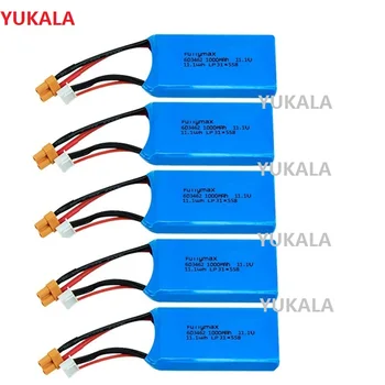 YUKALA 1-5pcs 11.1 V 1000mAh Baterie Lipo 603462 /incarcator USB Pentru XK X450 FPV RC Drone Piese de Schimb