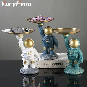 YuryFvna Nordic Creative Astronaut Figurina Cheie De La Ușa De Depozitare Decorative Tava Desktop Ornamente Acasă Living Decoratiuni