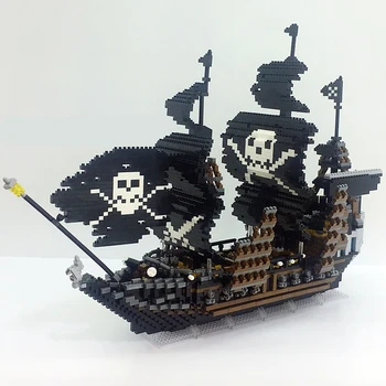 YZ 66520 Caraibe Pirate Black Pearl Nava Model 3D DIY 3633pcs Mici Mini Blocuri de Diamant Clădire de Cărămidă de Jucării pentru Copiii fără Cutie