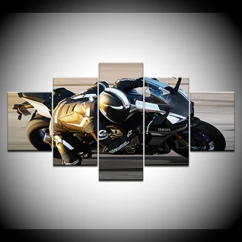YZF-R1 Motociclete 5 Bucată HD imagini de Fundal de Artă Panza de Imprimare Poster modernă Modular arta pictura pentru Camera de zi Decor Acasă
