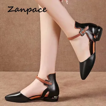 Zanpace Femeie Sandale 2019 Moda de Vara Joase Sandale Gladiator din Piele Femei Pantofi a Subliniat Top Office Sandale Zapatos Mujer