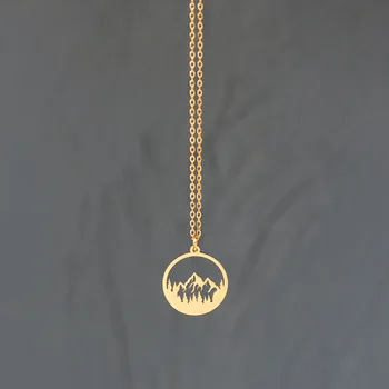 Zapada Munte Scurt Colier Bijuterii din Oțel Inoxidabil De 18 K Placare cu Aur Colier pentru Femei Fata de Cadou Accesoriu de Moda en-Gros