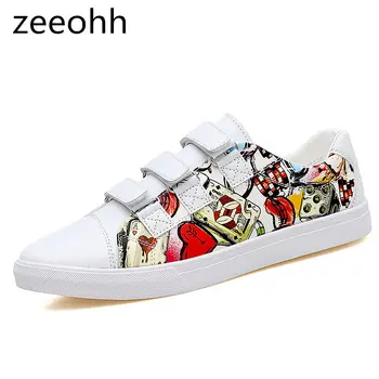 Zeeohh vânzare fierbinte Barbati Pantofi Casual Confortabil Bărbați dantela-up Adidași Zapatos Hombre Graffiti de moda Britanic versiune barbati pantofi