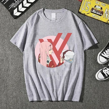 Zero Doi T-Shirt Dragă În Franxx Print Cu Maneci Scurte De Cauzalitate T-Shirt Graphic Gât Topuri Tricouri