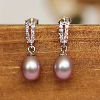 ZHBORUINI 2019 Moda Cercei cu Perle Naturale de apă Dulce Pearl Cercei Picătură Rând Dublu 925 de Bijuterii de Argint Pentru femei