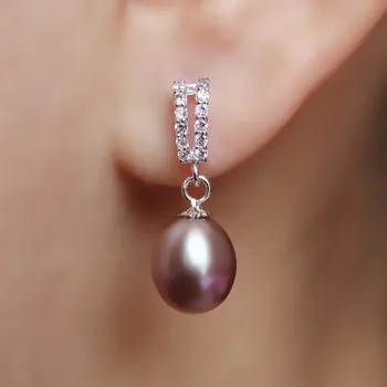 ZHBORUINI 2019 Moda Cercei cu Perle Naturale de apă Dulce Pearl Cercei Picătură Rând Dublu 925 de Bijuterii de Argint Pentru femei