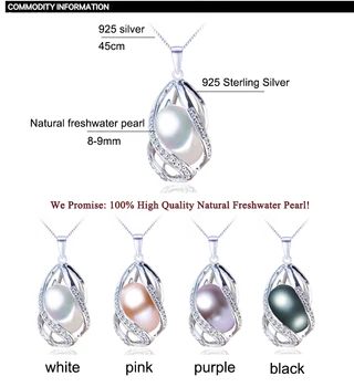 ZHBORUINI Pearl Colier de Perle Bijuterii Argint 925 Bijuterii Pentru Femei Naturale de apă Dulce Pearl margele, Pandantive en-Gros