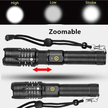 ZHIYU CREE XHP50 Lanterna LED-uri Super-Luminoase Tactice Electric Lanterna USB Reincarcabila cu Zoom 5 Moduri rezistent la apa Lanterna Lanterna