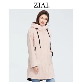 ZIAI 2020 Femei cu mult roz trenci de primăvară bumbac moda haina cu glugă Scrisoare de proiectare fete uza ZM-3021
