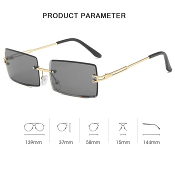 Zilead 2020 Nou Pătrat fără ramă de ochelari de Soare Femei Mici ochelari de Soare Nuante Brand de Lux Metal ochelari de soare UV400 Ochelari de Moda