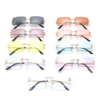 Zilead 2020 Nou Pătrat fără ramă de ochelari de Soare Femei Mici ochelari de Soare Nuante Brand de Lux Metal ochelari de soare UV400 Ochelari de Moda
