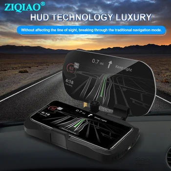ZIQIAO de Afișare HUD Telefon Inteligent Ecranul de Navigare Capul Sus Proiector Auto Încărcător Wireless Titular