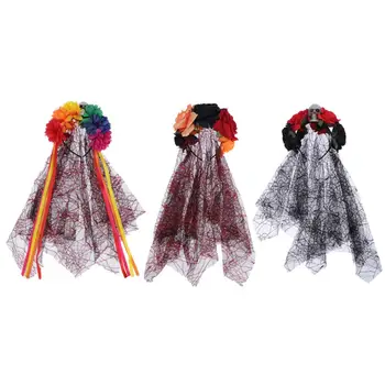 Ziua Morților Voal Pe Bentita - Dia De Los Muertos Craniu De Zahăr Costum De Caciula