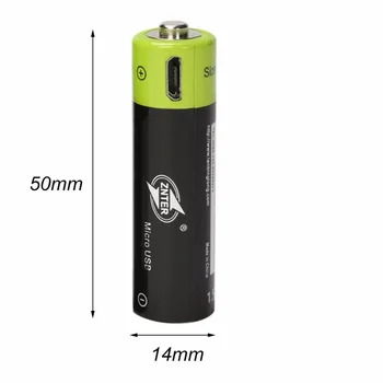 ZNTER 1/2/4 AA 1.5 V 1700mAh Baterie 2/4 pc-uri USB de Încărcare Rapidă Reîncărcabilă Litiu-Polimer Baterie Încărcată cu Cablu Micro USB