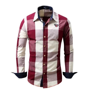 ZOGAA 2020 Nou Plaid Shirt Mens Lungă Maneca Cămașă Toamna Iarna Slim Fit Haine Casual Tricouri de Bumbac Plus Dimensiune Bărbați Topuri Tricouri